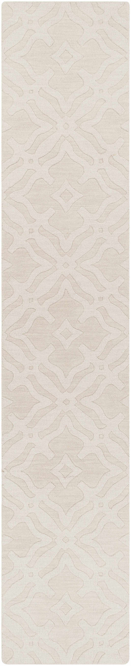 Fyffe Embossed Beige Wool Area Rug