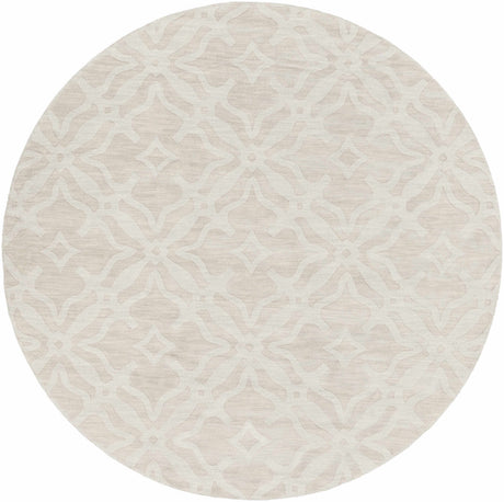 Fyffe Embossed Beige Wool Area Rug