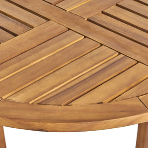 Outdoor Round Acacia Wood Accent Table - 27.5" Teak