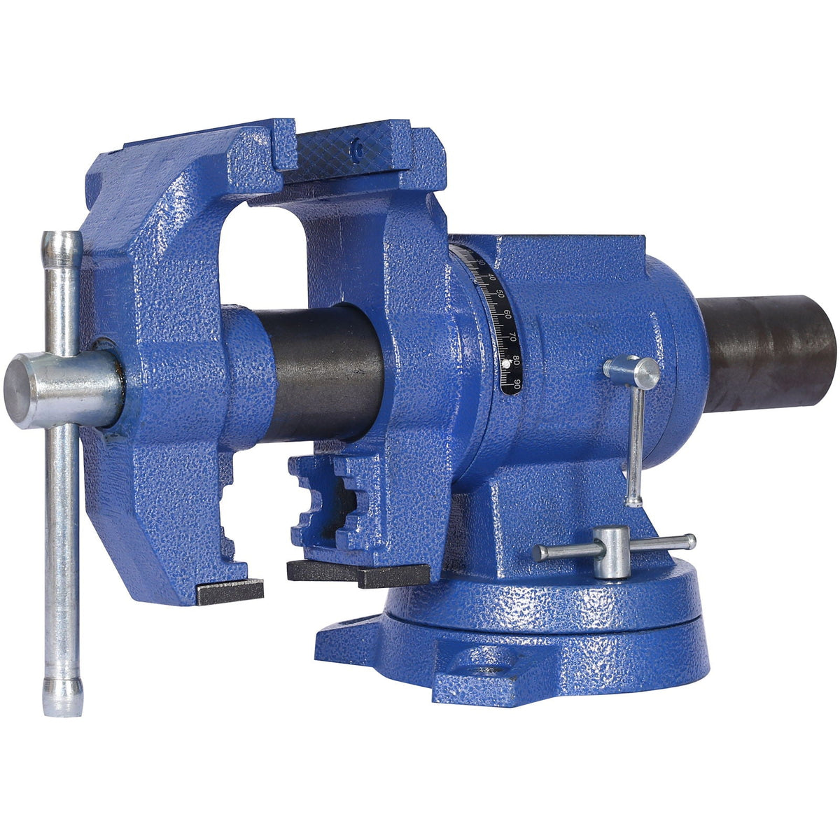 G&H 5-Inch Multi Jaw Bench Vise with 360° Swivel Base in Blue