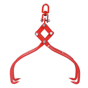 G&H Heavy-Duty 4 Claw Timber Log Lifting Tongs with 3 in Red