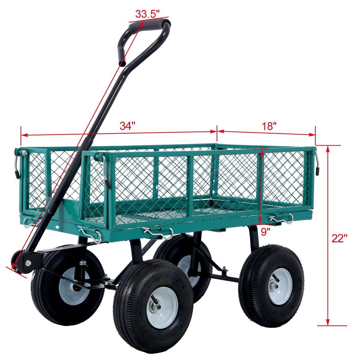 G&H Heavy Duty Steel Garden Cart with Mesh Sides - view 3