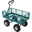 G&H Heavy Duty Steel Garden Cart with Mesh Sides in Dark Green