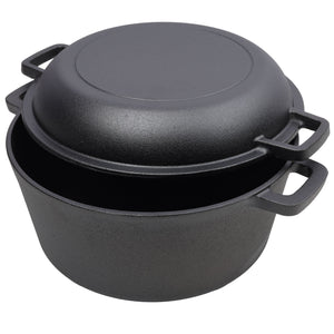 G&H Pre-Seasoned Cast Iron Dutch Oven with Skillet Lid - view 2