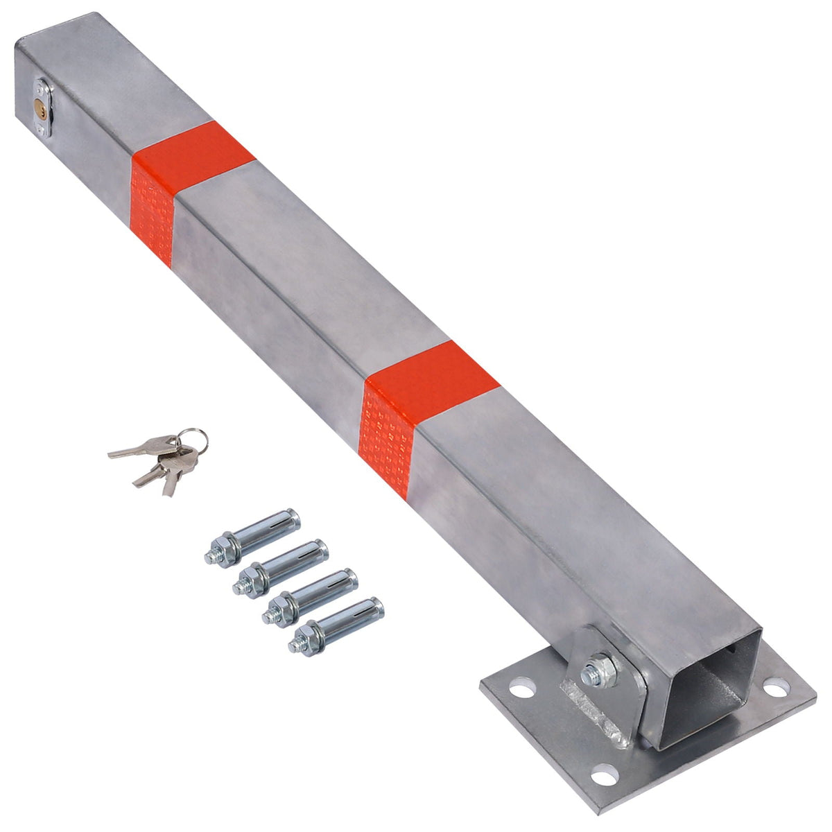 G&H Square Parking Bollard Pole Barrier with Lock