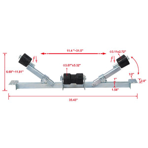 G&H Heavy Duty Boat Trailer Support Bracket with Keel Rollers