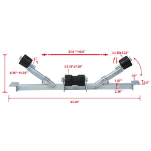 G&H Heavy Duty Boat Trailer Support Bracket with Keel Rollers - view 3