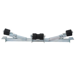 G&H Heavy Duty Boat Trailer Support Bracket with Keel Rollers in Pearl Silver