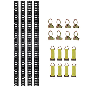 G&H Heavy Duty E Track Tie-Down Rail Kit with Steel O-Ring Anchors in Black