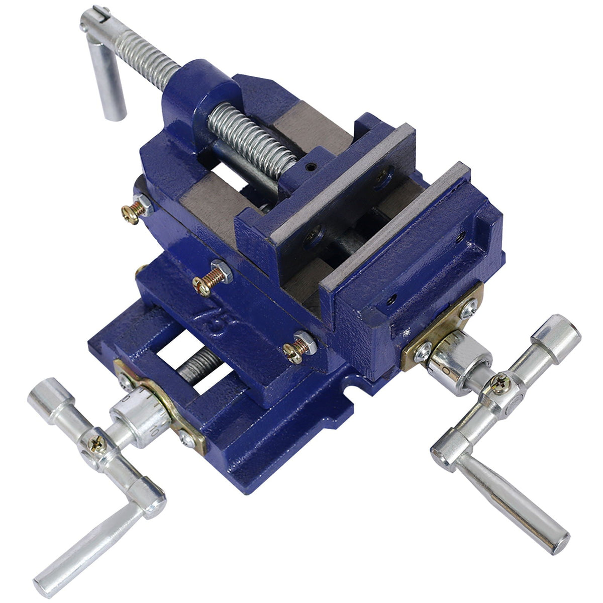 G&H Industrial Quality Cross Slide Vise with Precision Control in Blue