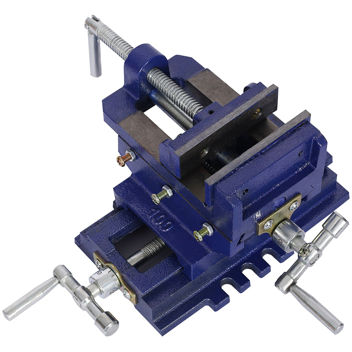 G&H Industrial Quality Cross Slide Vise with Precision Control in Blue - view 4