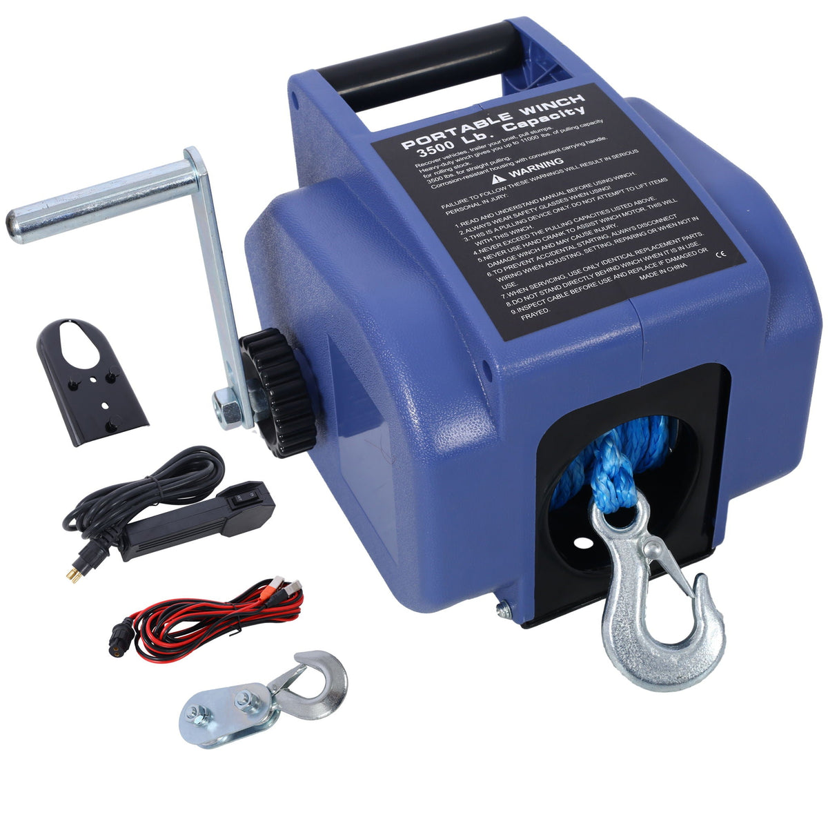 G&H Reversible 12V Electric Trailer Winch with Synthetic Rope
