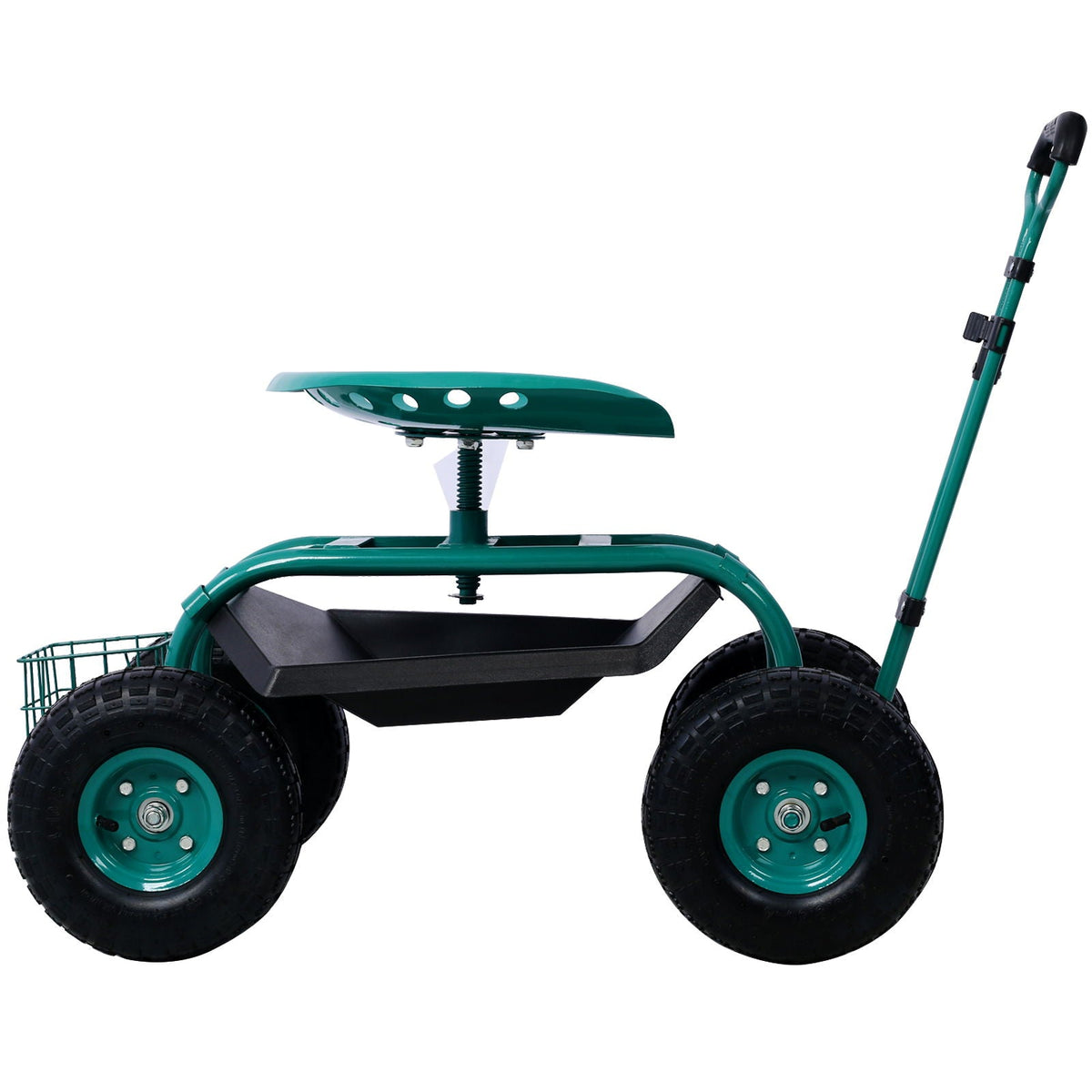 G&H Rolling Garden Scooter Cart Seat with 360 Swivel and Tool Tray - view 8