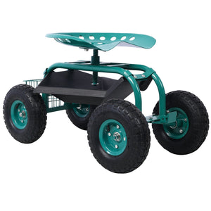 G&H Rolling Garden Scooter Cart Seat with 360 Swivel and Tool Tray - view 6
