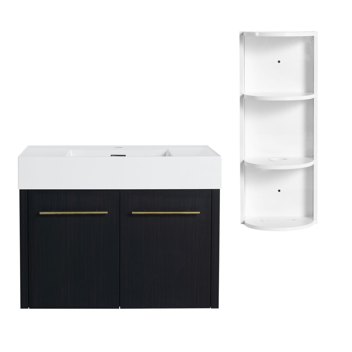 G-lemon Modern Wall Mounted Bathroom Vanity with Resin Sink - view 10