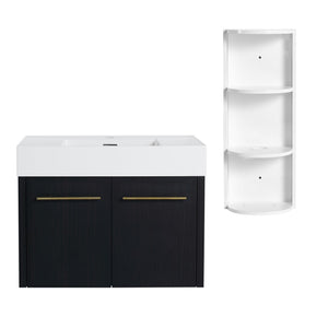 G-lemon Modern Wall Mounted Bathroom Vanity with Resin Sink - view 10