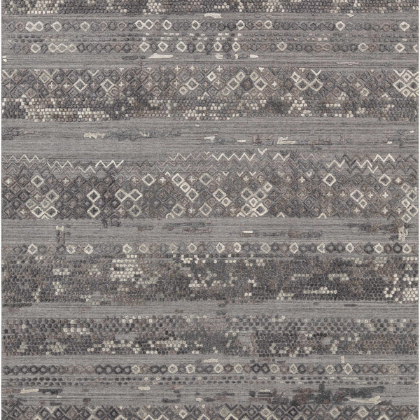 Galchutt Embossed Gray Premium Viscose&Wool Rug - Clearance