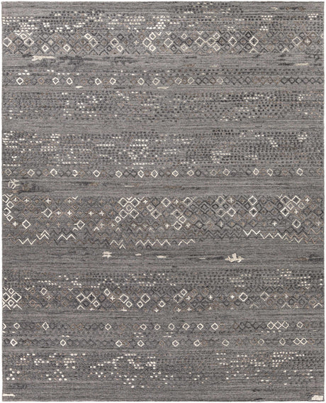 Galchutt Embossed Gray Premium Viscose&Wool Rug - Clearance