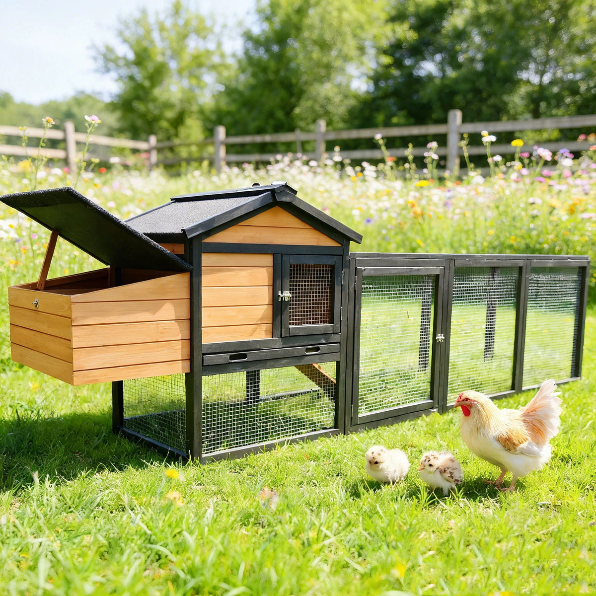 GARDEN STORY Chicken Coop With Run and Nesting Box - view 9