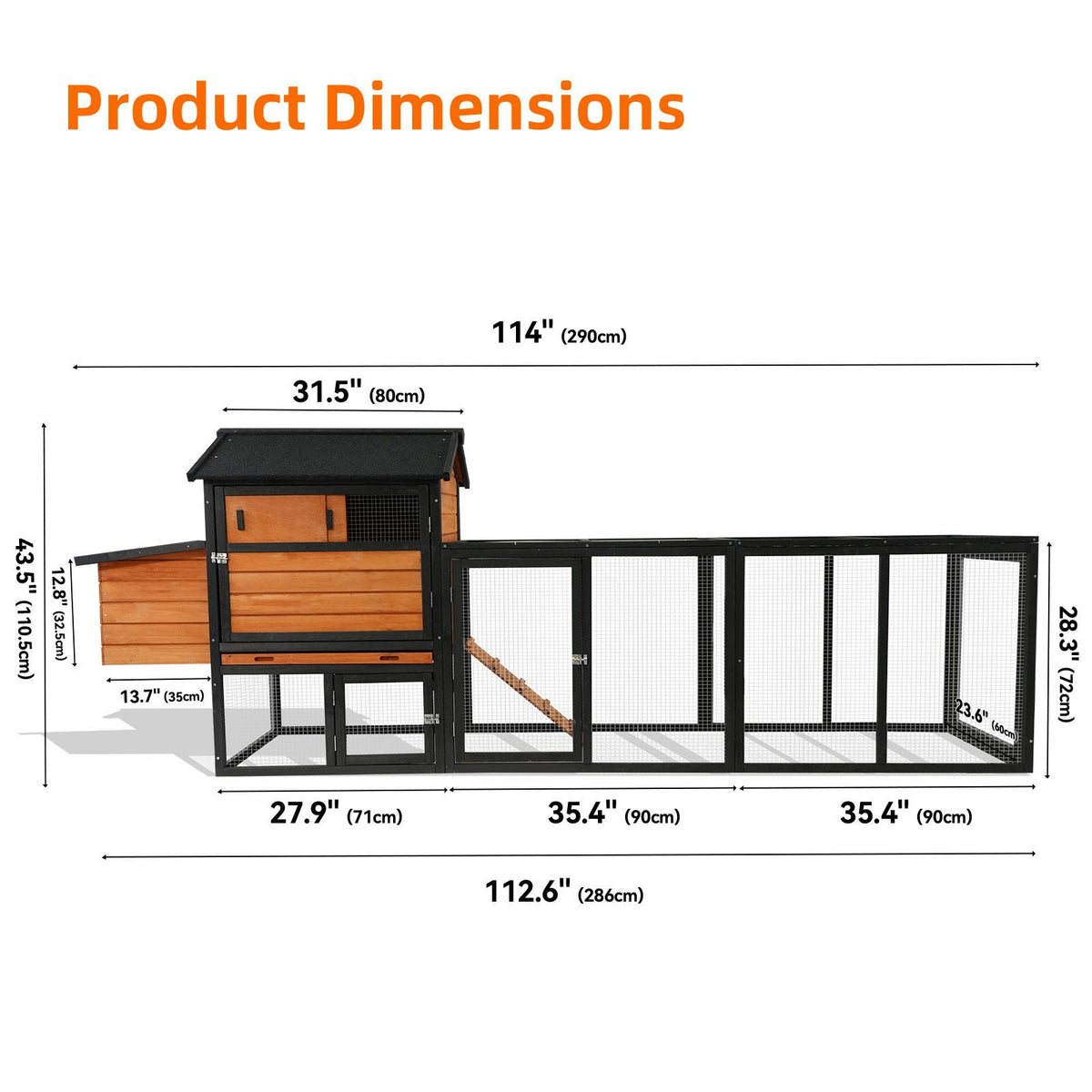 GARDEN STORY Chicken Coop With Run and Nesting Box