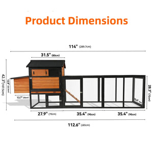 GARDEN STORY Chicken Coop With Run and Nesting Box - view 2