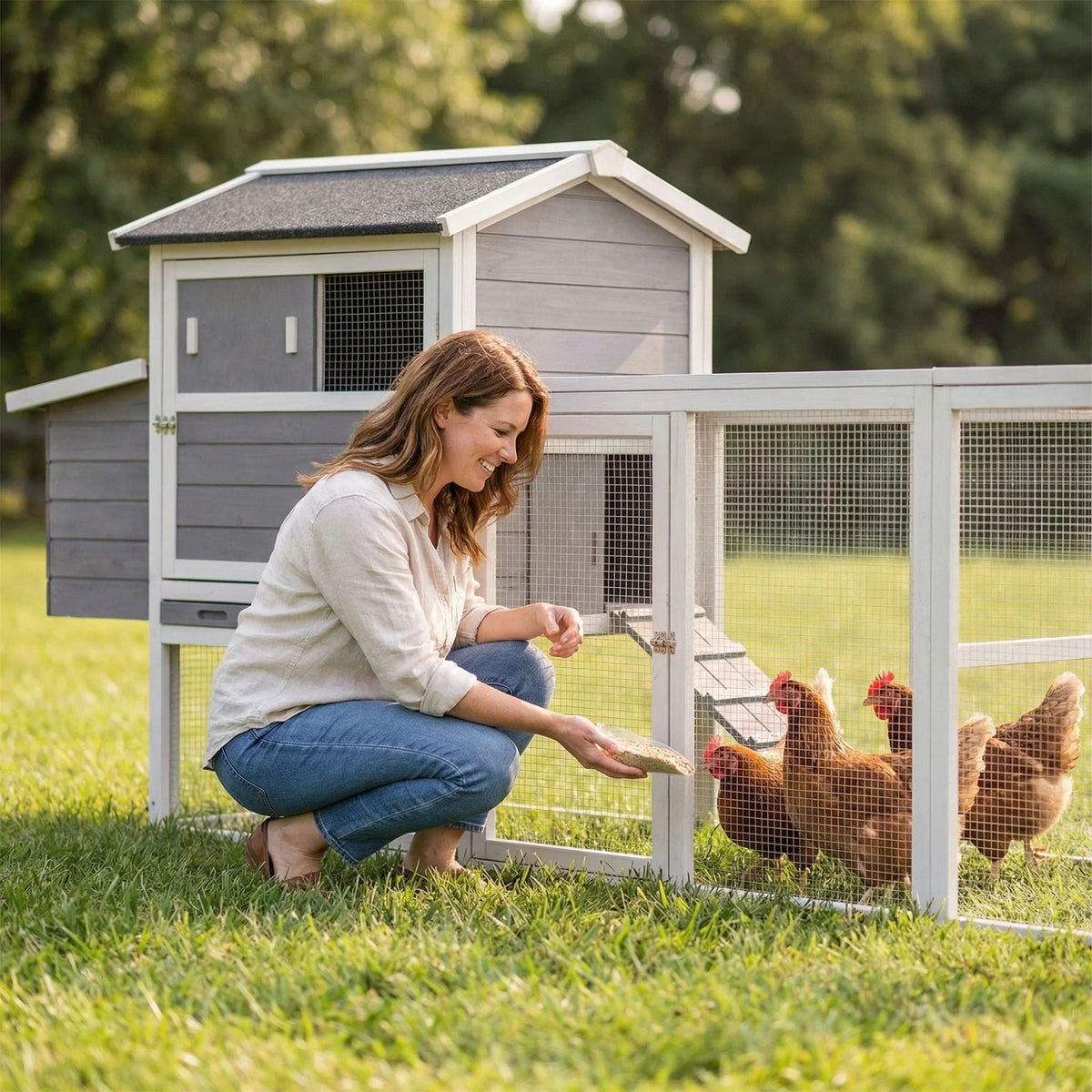 GARDEN STORY Chicken Coop With Run and Nesting Box - view 5