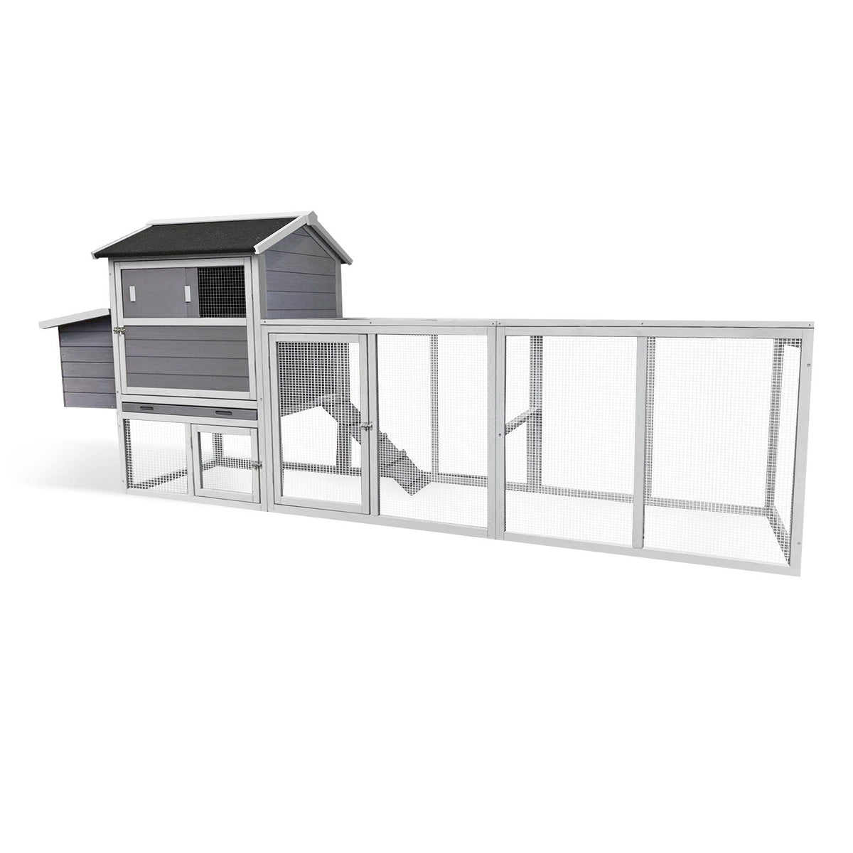 GARDEN STORY Chicken Coop With Run and Nesting Box in Dark Gray