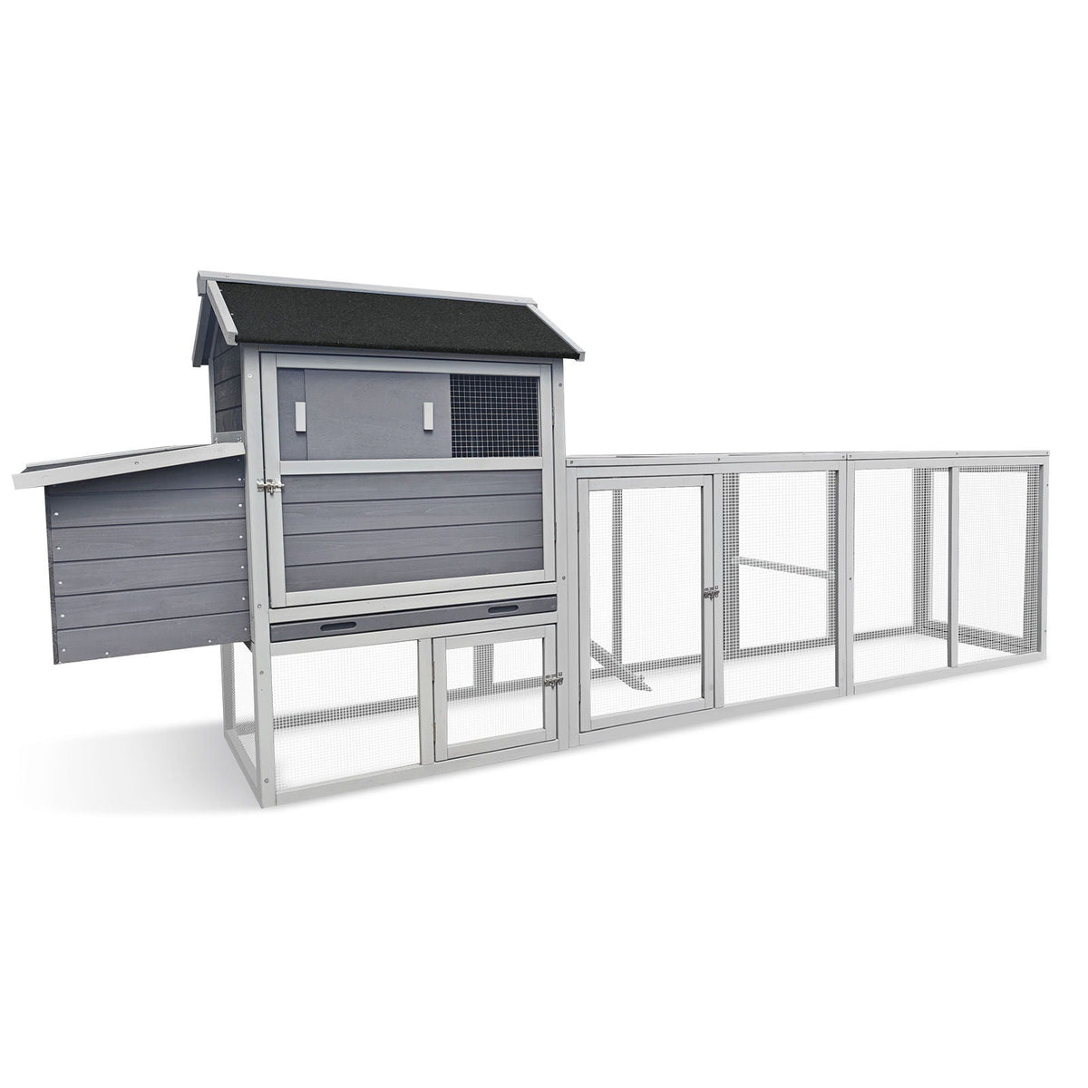 GARDEN STORY Chicken Coop With Run and Nesting Box in Dark Gray - view 2
