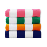 Cotton Velour Cabana Stripe Beach Towel - Novia Collection