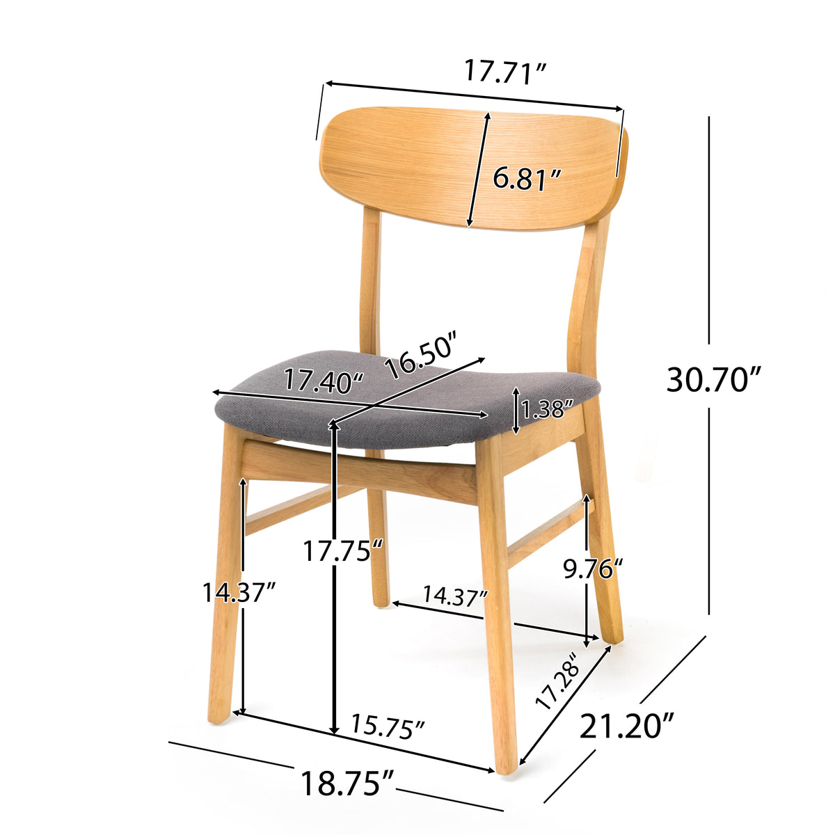 Upholstered Chenille Dining Chair Set of 2