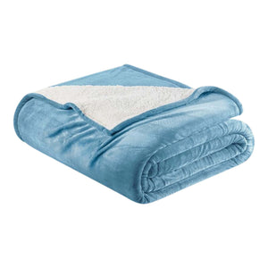 Velvet Plush Sherpa Bed Blanket by Great Bay Home