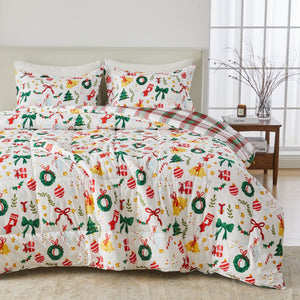 Reversible Christmas Comforter and Sham Set - Holiday Lodge Odette Collection