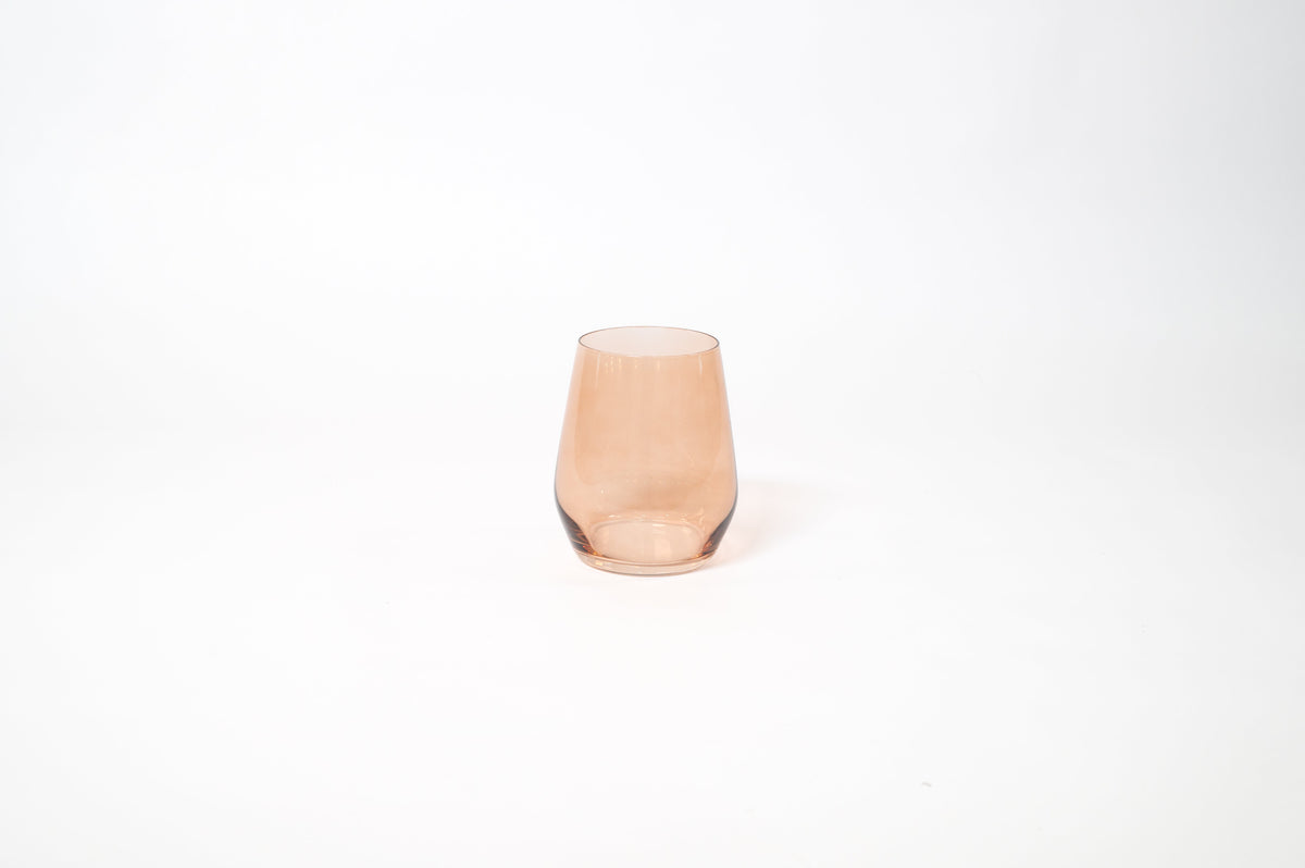 glasshauseco Brown Sugar - Stemless Colored Wine Glass