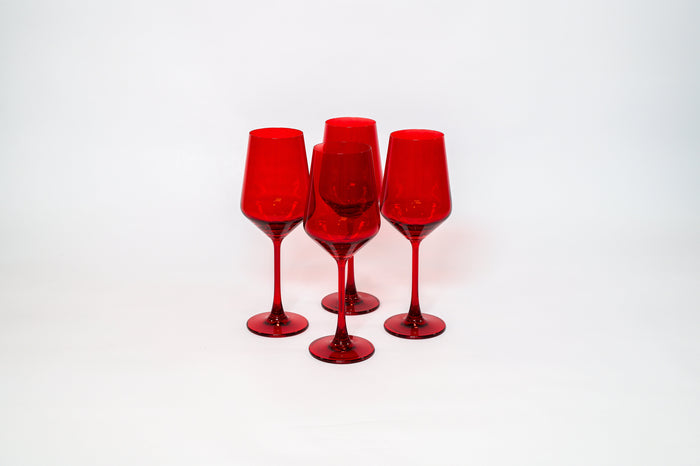 glasshauseco Cherry Red - Colored Wine Glass