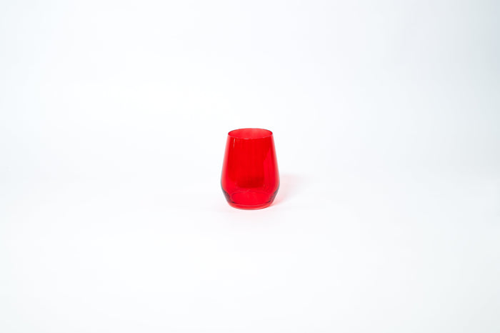 glasshauseco Cherry Red - Stemless Colored Wine Glass