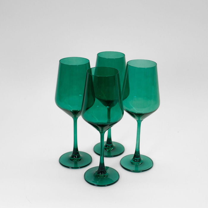 glasshauseco Emerald Green - Colored Wine Glass