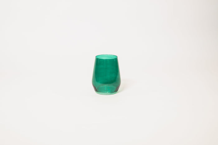 glasshauseco Emerald Green - Stemless Colored Wine Glass