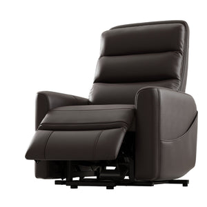 Global Home Power Lift Chair with Full Recline and USB Charging in Dark Brown
