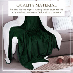 Velvet Plush Sherpa Bed Blanket by Great Bay Home