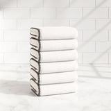 Cotton Border-Stitched 6-Piece Towel Set - Valery Collection