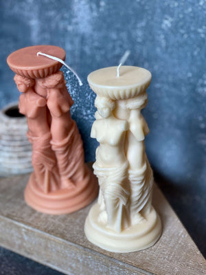Goddess Sculpture Candle - Handcrafted Soy Wax Art Trio