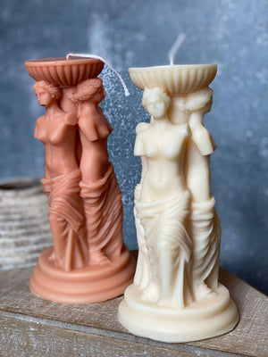 Goddess Sculpture Candle - Handcrafted Soy Wax Art Trio