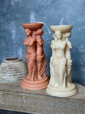 Goddess Sculpture Candle - Handcrafted Soy Wax Art Trio