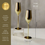 Unbreakable Champagne Flutes (Gold)