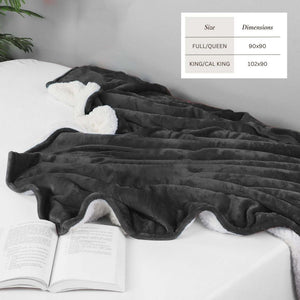 Velvet Plush Sherpa Bed Blanket by Great Bay Home