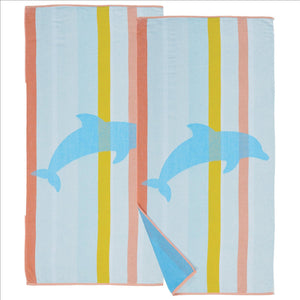2 Pack Vibrant Cotton Beach Towels - Boca Collection