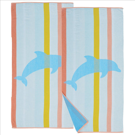 2 Pack Vibrant Cotton Beach Towels - Boca Collection