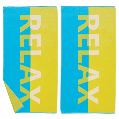2 Pack Vibrant Cotton Beach Towels - Boca Collection