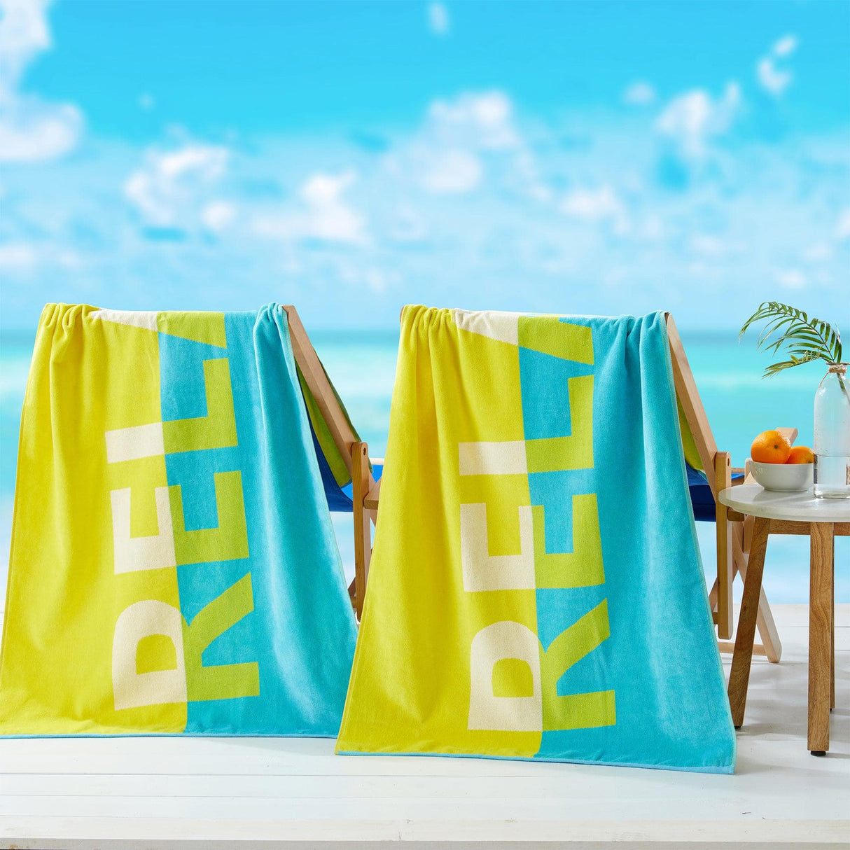 2 Pack Vibrant Cotton Beach Towels - Boca Collection