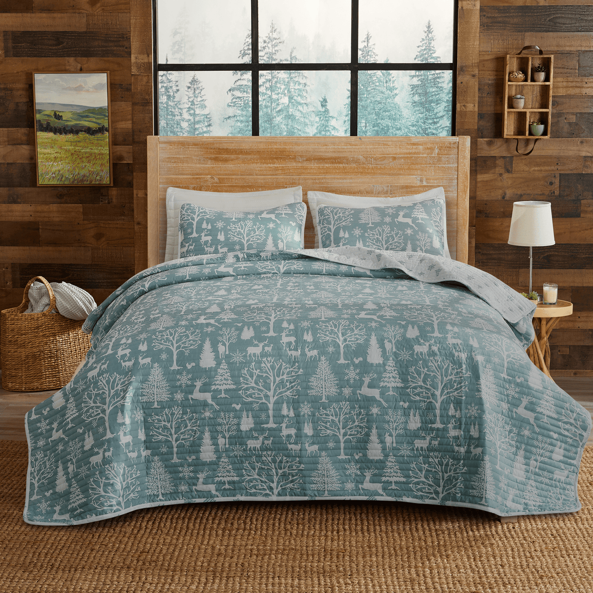 3 Piece Lodge Woods Quilt - Winter Solstice Collection